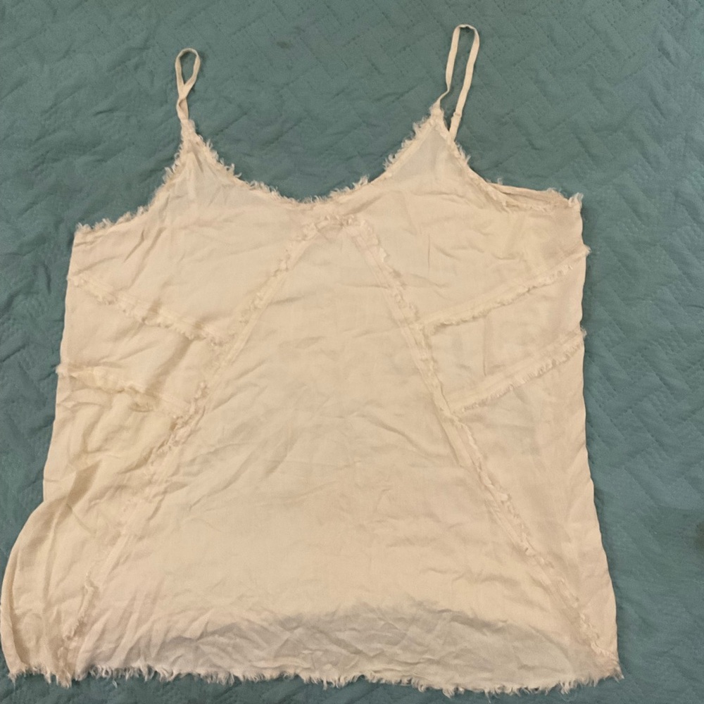 BiBi Cream Frayed Camisole Top